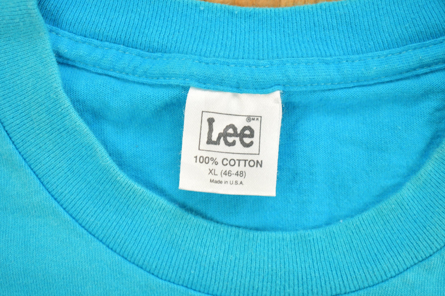 Vintage 1980s Blue Lee Blank T Shirt / Vintage T Shirt / Streetwear / Blank Tee / Made In USA / Single Stitch / Essential