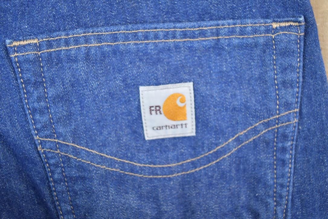 Vintage Y2K Carhartt Flame Resistant Work Denim Jeans Size 42 x 36