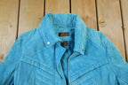 Vintage 1990s Danier Blue Suede Leather Jacket