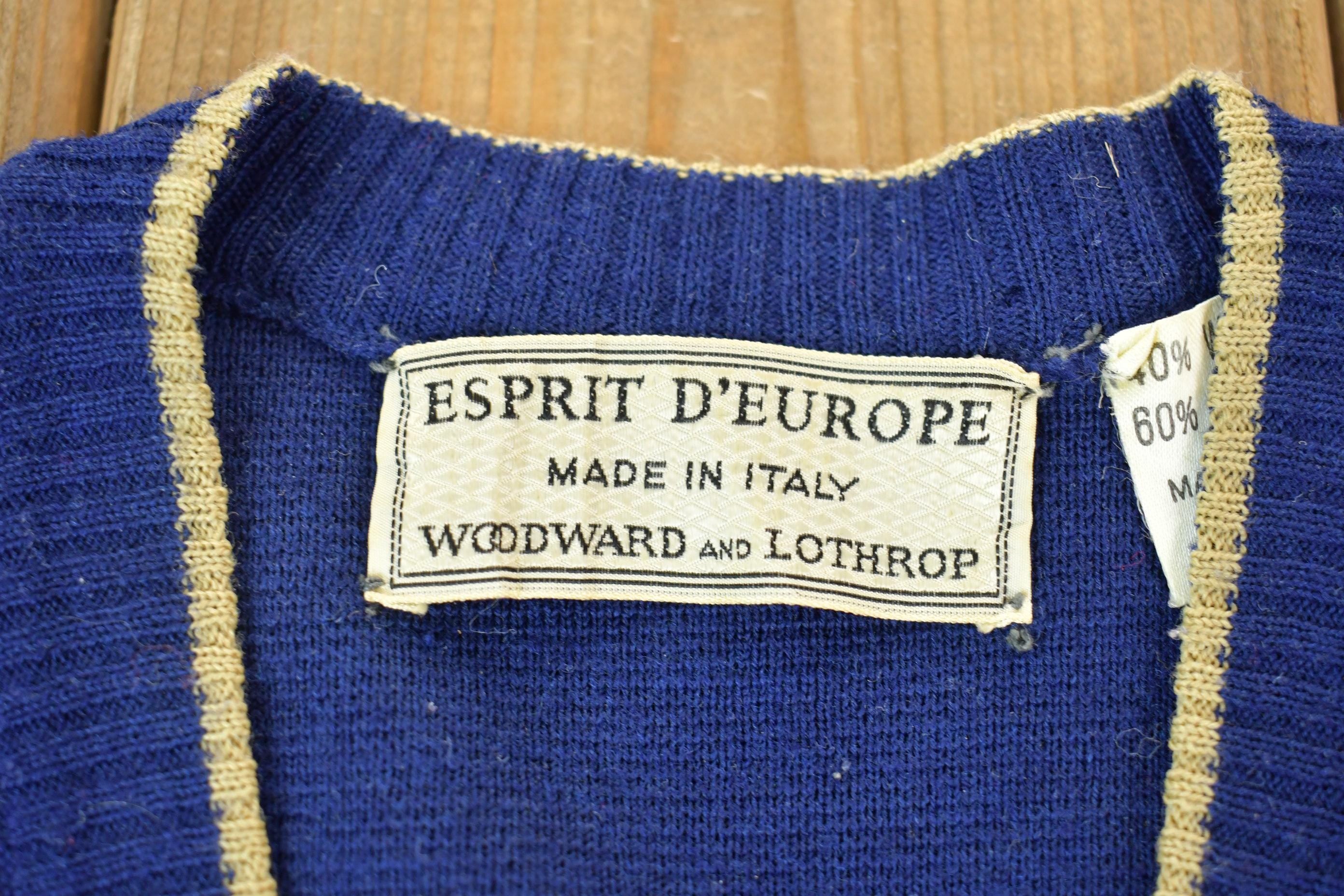 Vintage 1990s Woodward and Lothrop Knit V-Neck Sweater Vest