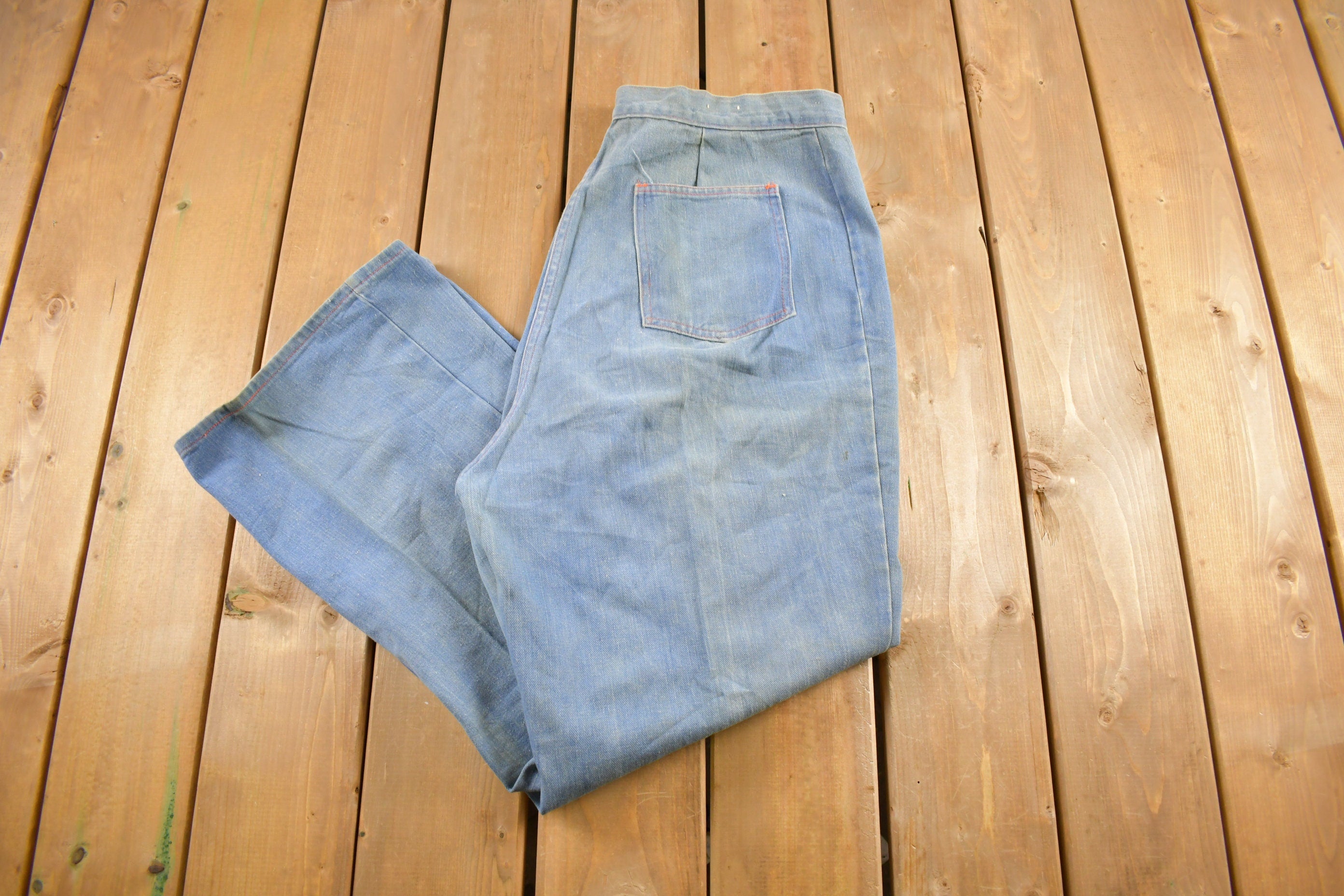 Vintage 1980s Young Stuff Baggy Flare Denim Jeans Size 36 x 29