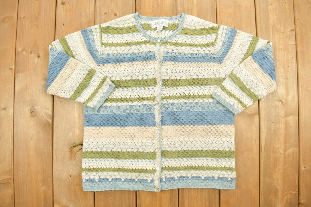 Vintage 1990s Womens Knitted Cardigan Sweater