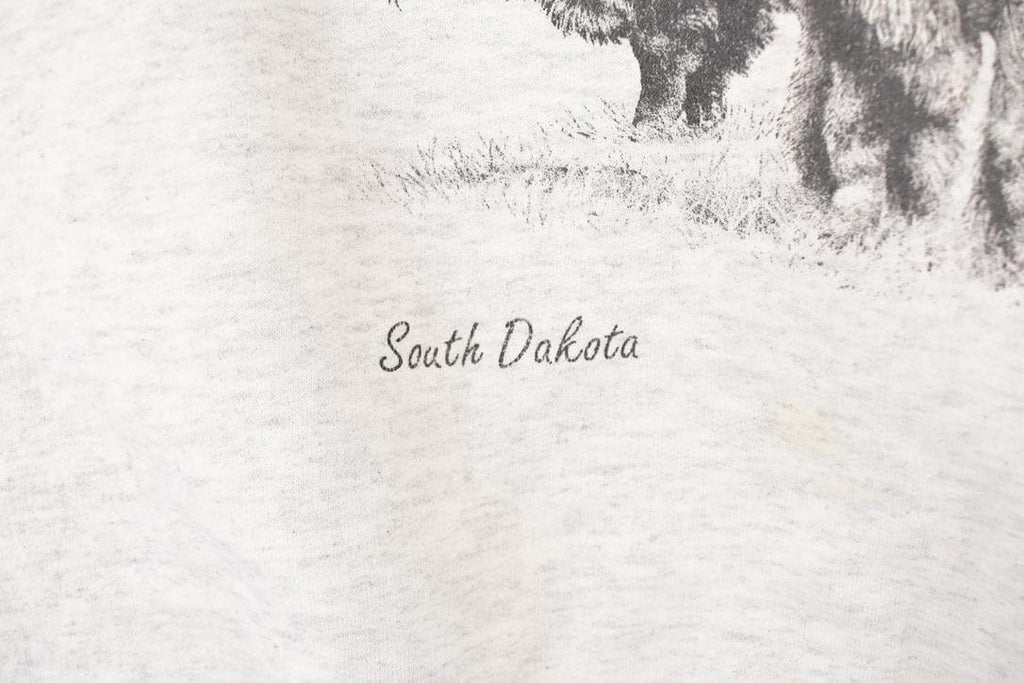 Vintage 1990s South Dakota Buffalos Graphic Print Crewneck Sweatshirt Mens L