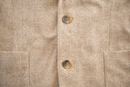 Vintage 1980s Beige Wool Button Up Blazer Jacket
