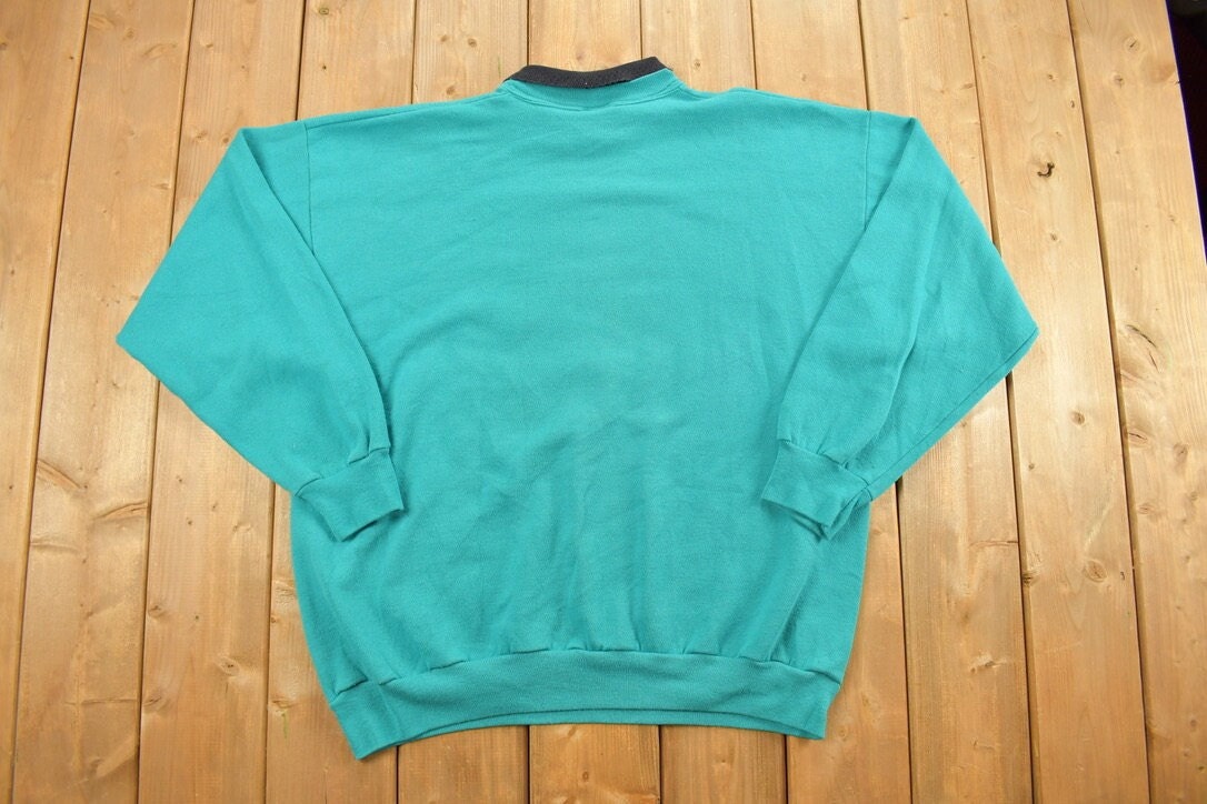 Vintage 1990s Abstract Butterfly Collared Sweatshirt