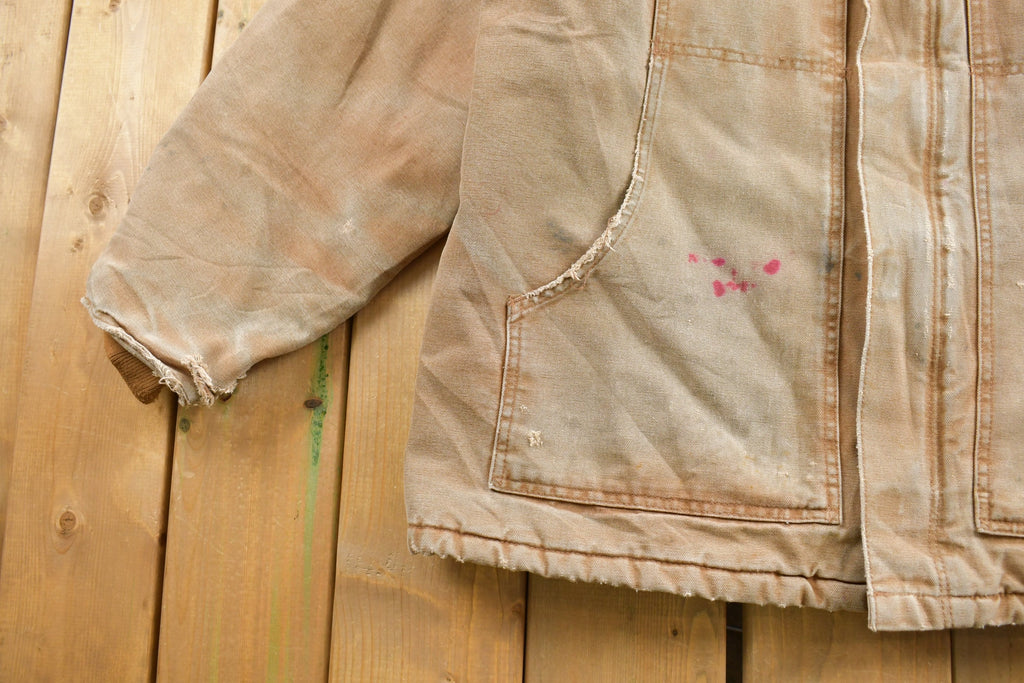 Vintage 1990s Beige Quilt Lined Carhartt Traditional Jacket