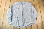 Vintage 1990s Grey Paisley Graphic Button Up Shirt