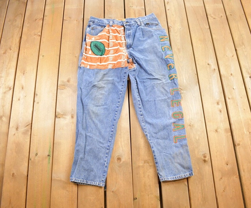 Vintage 1980s Never Legal Denim Jeans Size 38x32