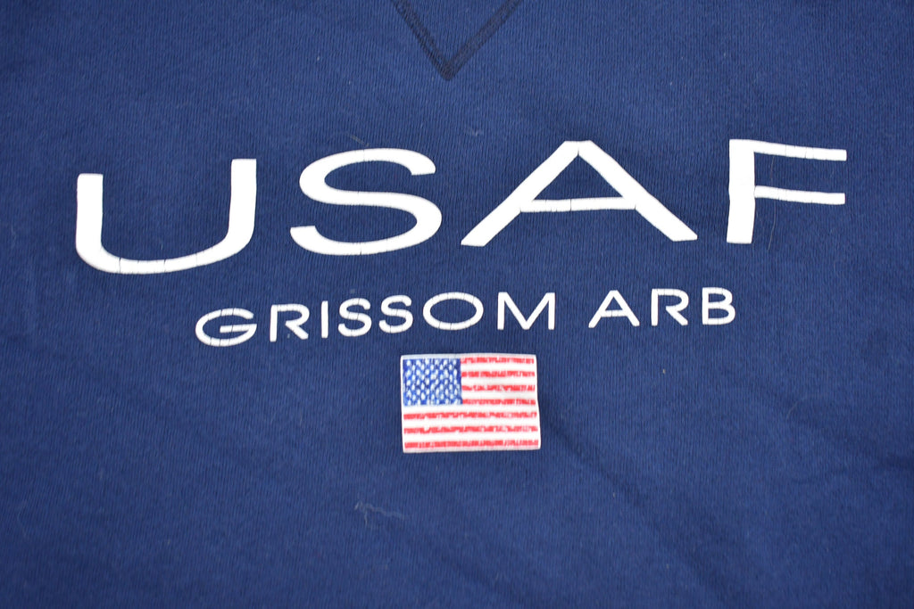 Vintage 1990s MJ Soffe USAF Graphic Sweatshirt / 90s Crewneck / Vintage Sweater / Grissom Arb / Athletic Pull Over / Made In USA