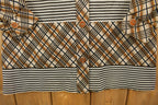 Vintage 1960s Plaid Striped Button Up Polyester Shirt