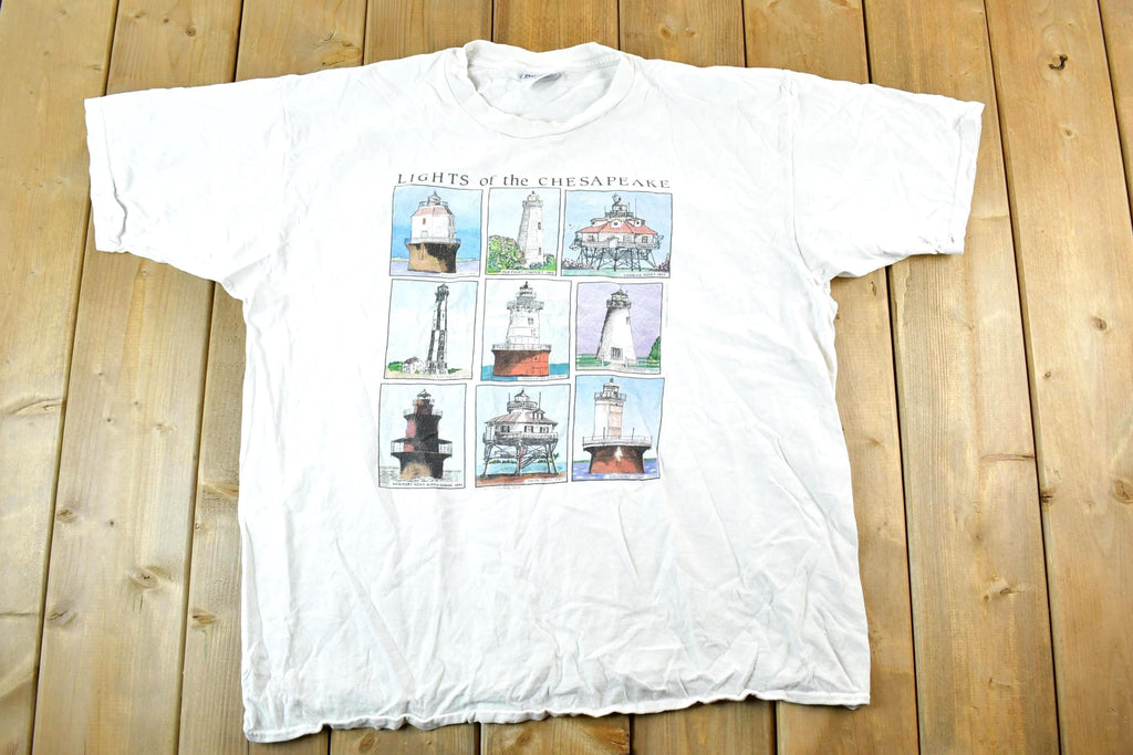 Vintage 1990s Lights Of The Chesapeake Souvenir T-Shirt Mens XL