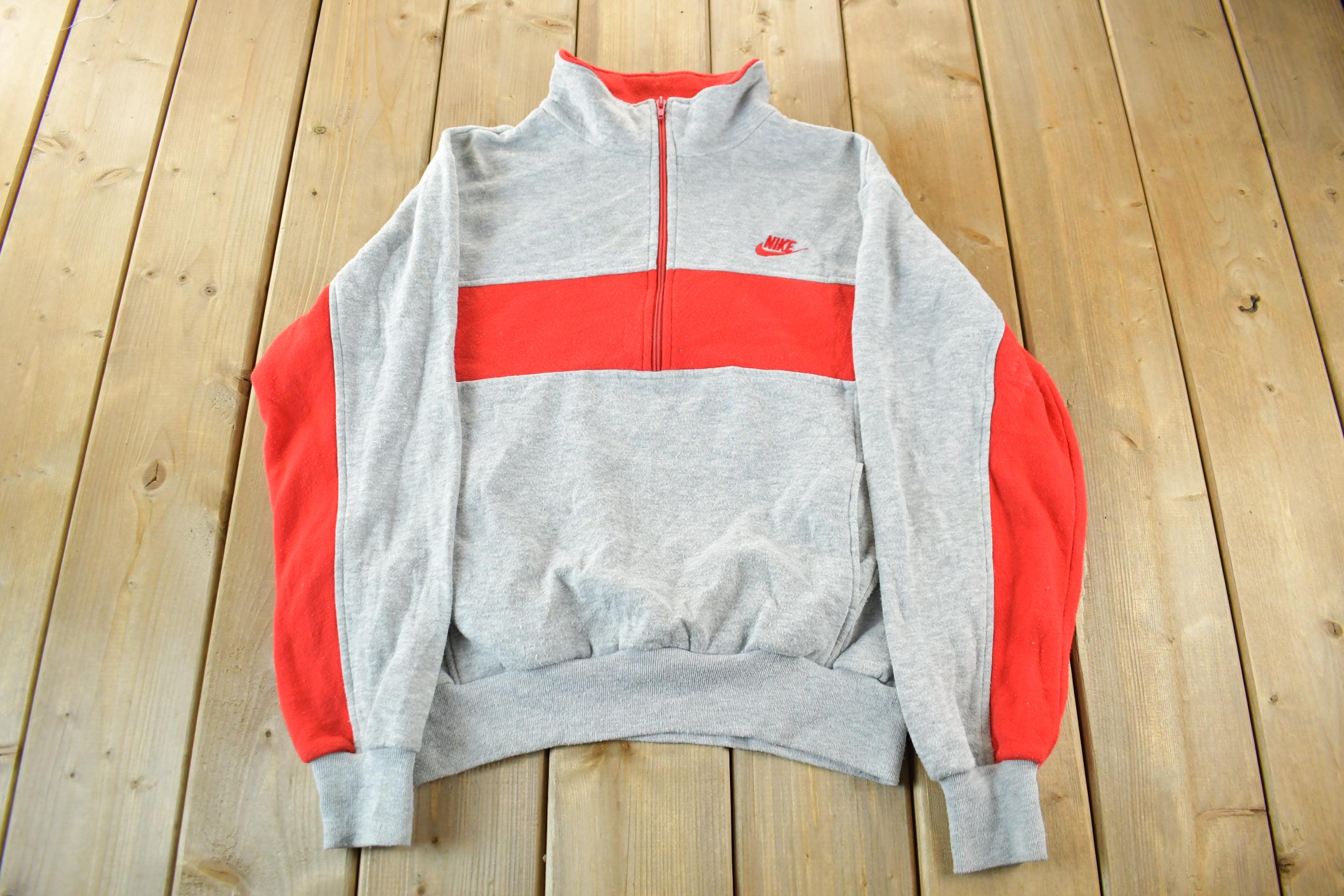 Vintage 1990s Nike Embroidered Mini Swoosh Zip Up Sweatshirt