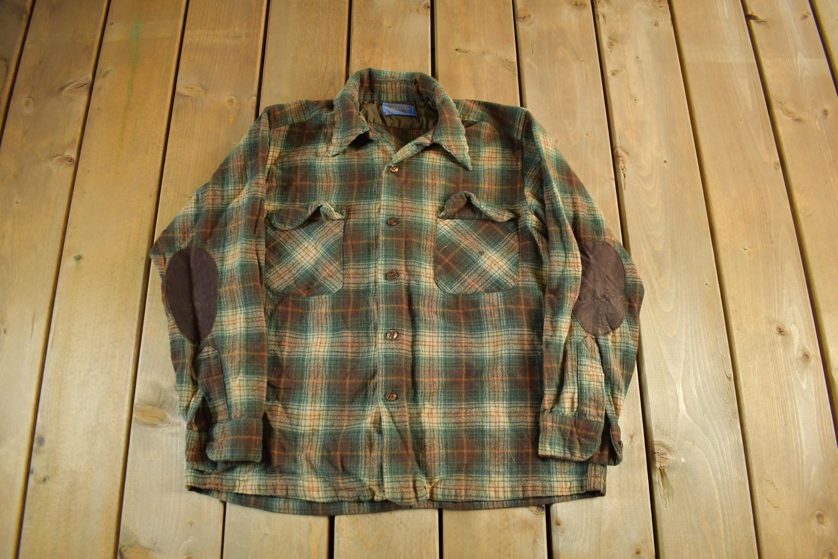 Vintage 1960s Pendleton Wool Flannel Shirt Men's S-M