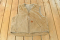 Vintage 2000s Carhartt Sun Faded Distressed Sherpa Lined Jacket Vest Mens 2XL