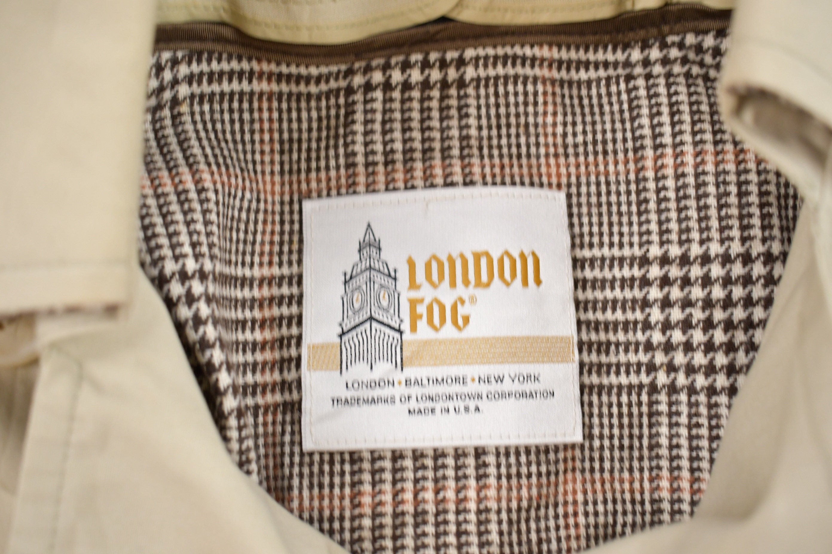 Vintage 1990s London Fog Blanket Lined Full Length Jacket