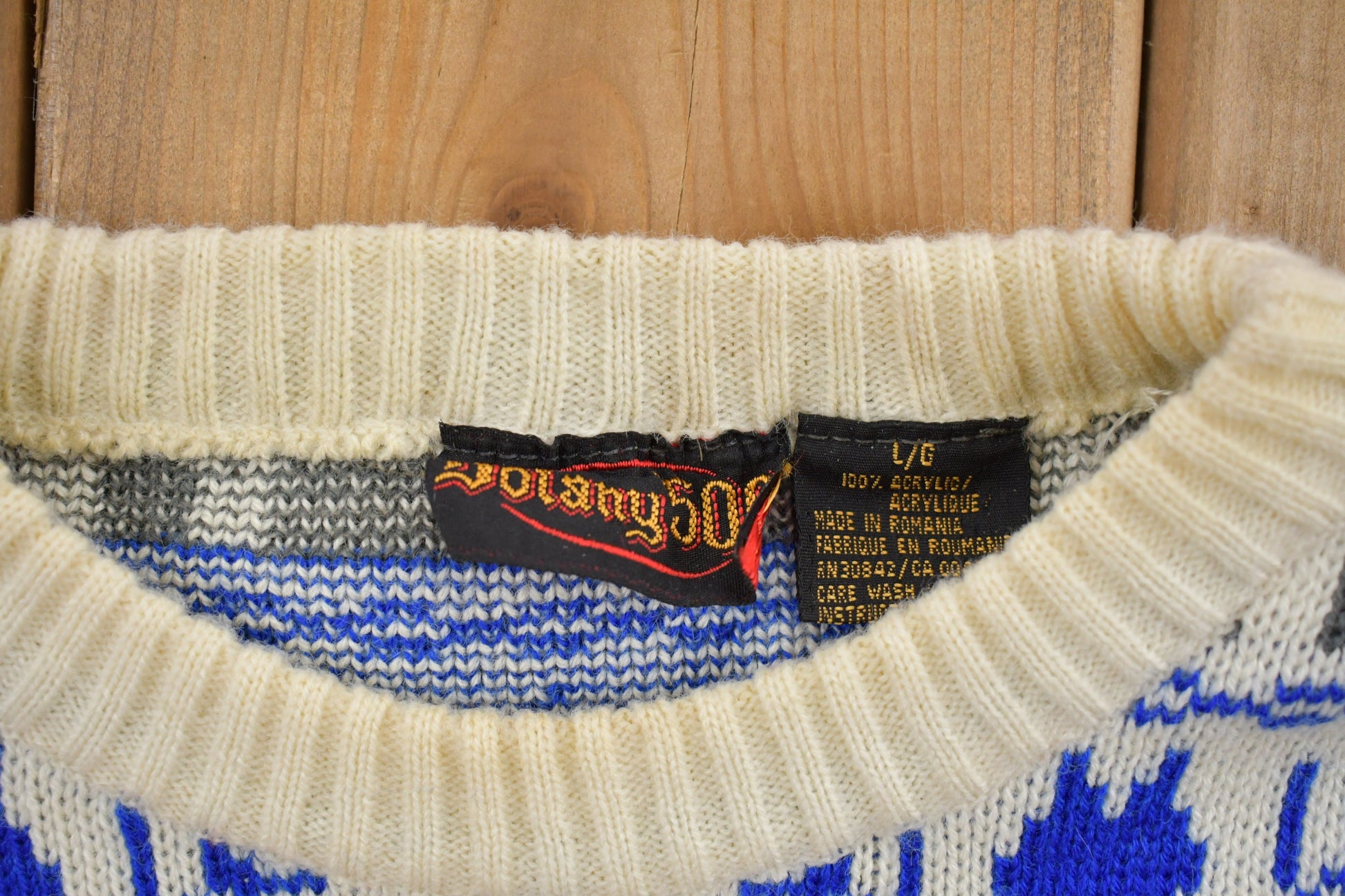 Vintage 1980s Abstract Print Knitted Sweater