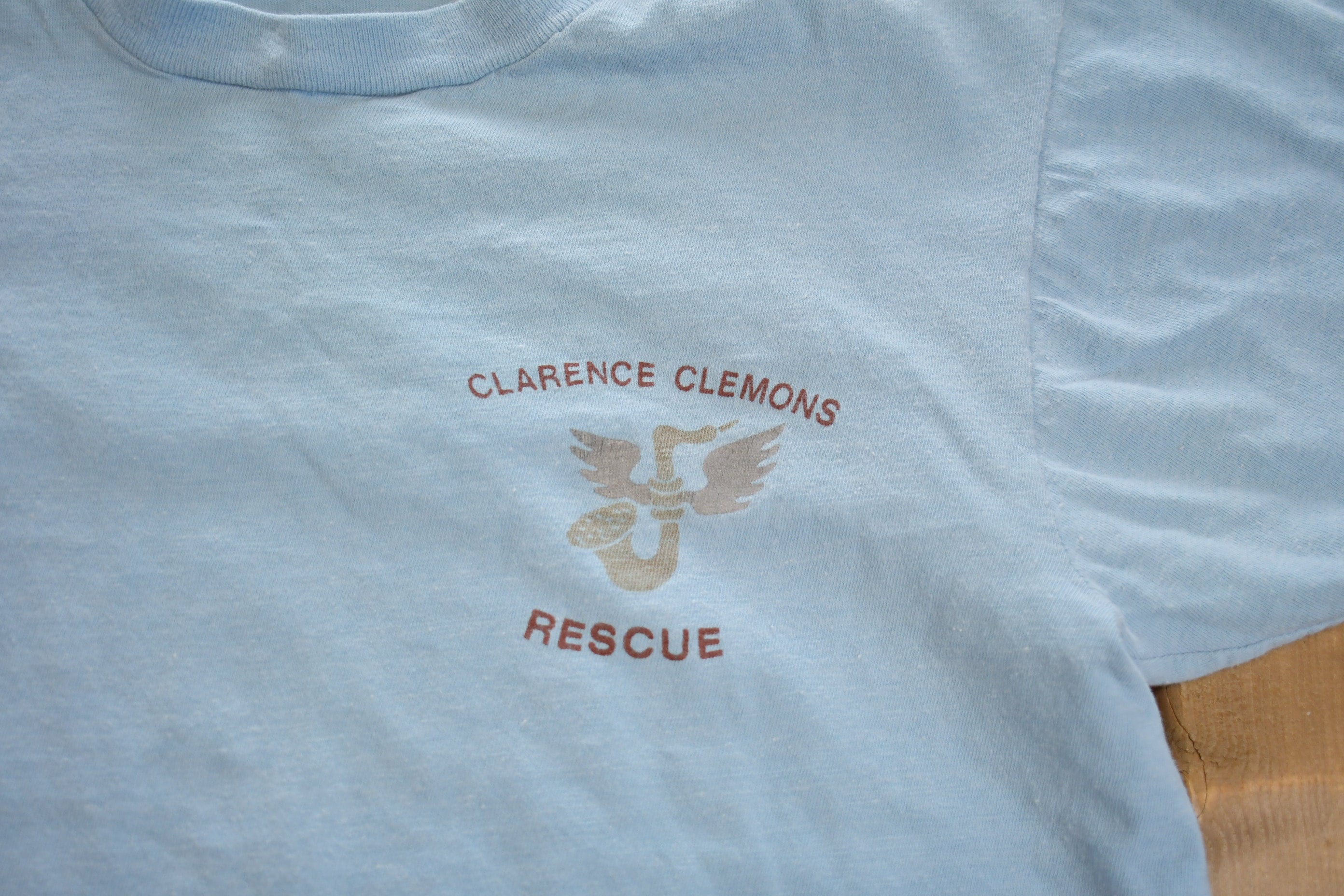 Vintage 1980s Clarence Clemons Rescue Rock N Roll Graphic T-Shirt