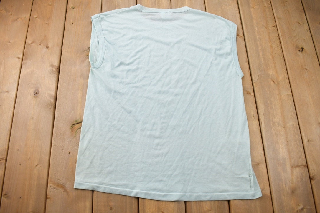 Vintage 1989 Hollywood Beach Graphic Sleeveless T-Shirt