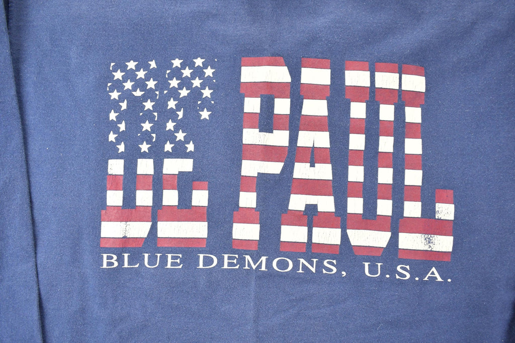 Vintage 1990s De Paul Blue Demons Jansport Crewneck Light Heavy CottonSweatshirt