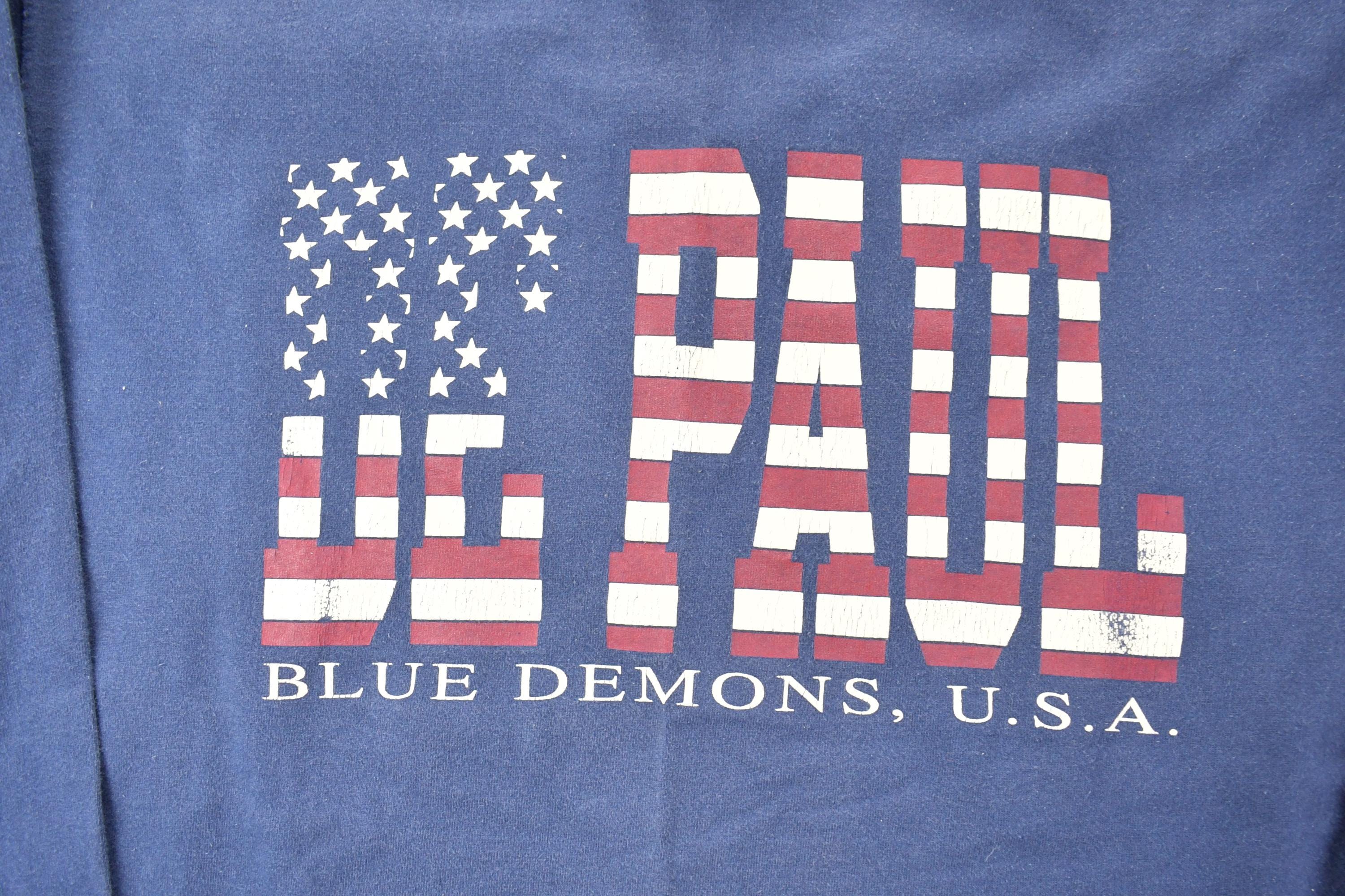 Vintage 1990s De Paul Blue Demons Jansport Crewneck Light Heavy CottonSweatshirt