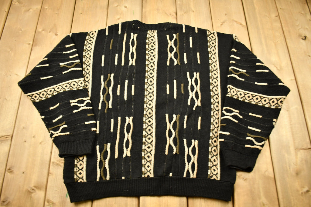 Vintage 1980s Milford Sportswear 3D Cable Knit Crewneck Sweater