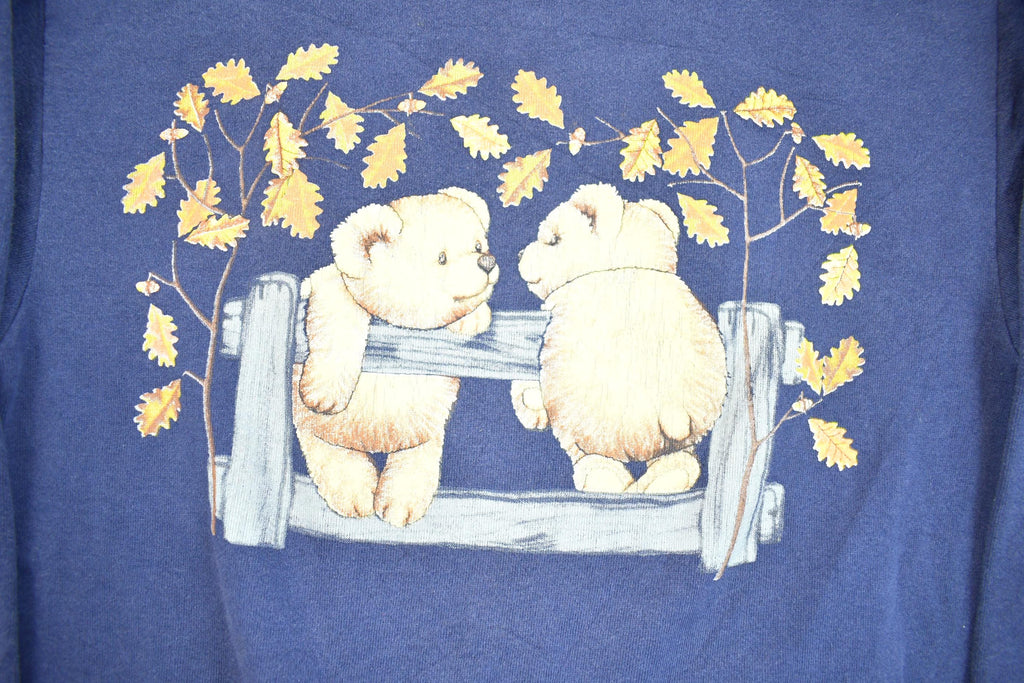 Vintage 1990s Cute Teddy Bear Theme Crewneck Sweater Made In USA