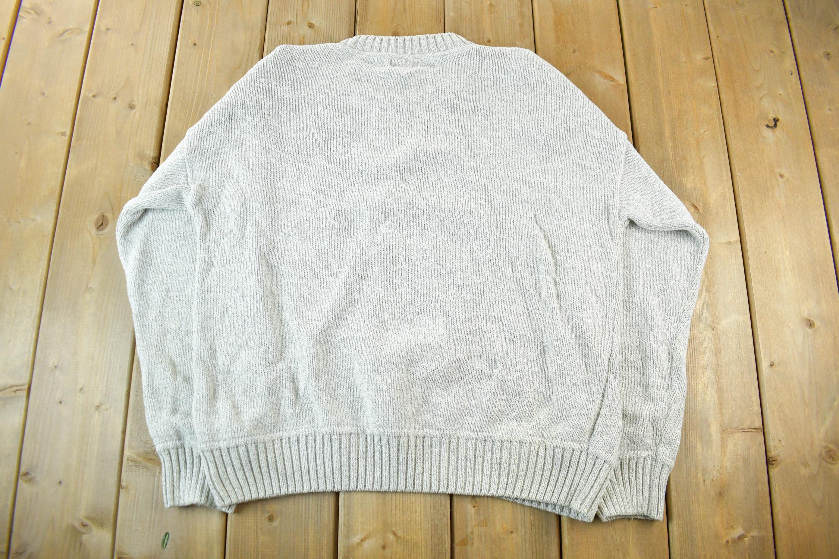 Vintage 1990s Trader Bay Knit Argyle Pattern Crewneck Sweater Mens Medium