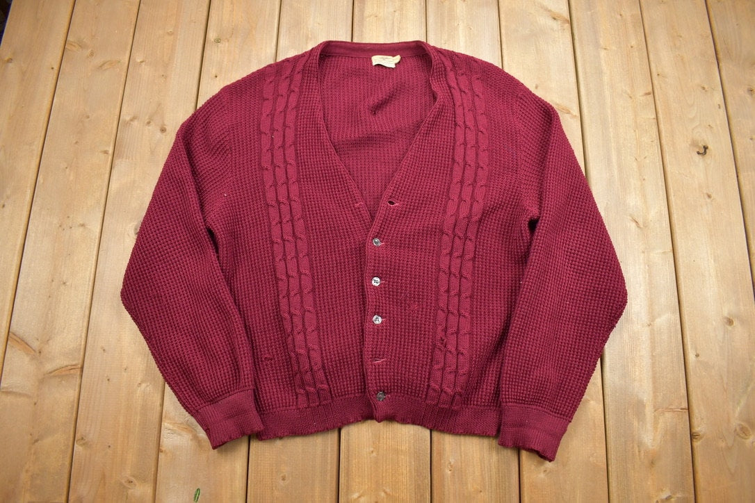 Vintage 1960s The Loft Wool Knit Cardigan Sweater / True Vintage / Button Up / Sweatshirt / 1960s Cardigan