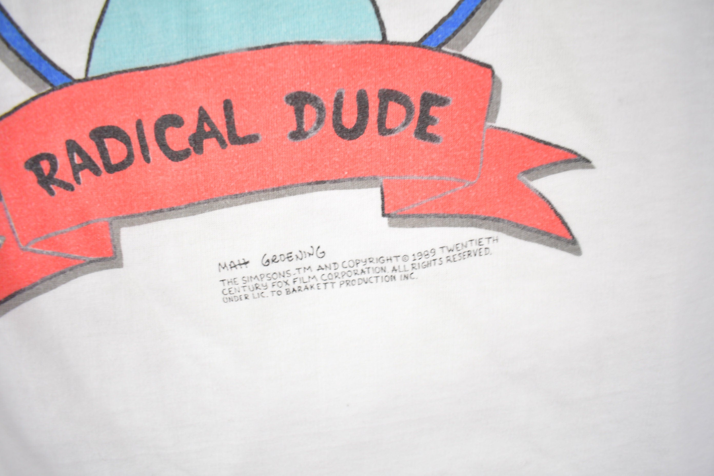Vintage 1989 Bart Simpson Radical Dude Graphic T-Shirt
