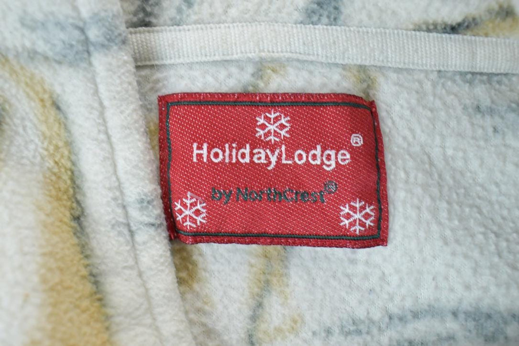 Vintage 1990s All Over Print Holiday Lodge Polar Bear Family Print Full Zip Fleece Sweater