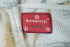 Vintage 1990s All Over Print Holiday Lodge Polar Bear Family Print Full Zip Fleece Sweater