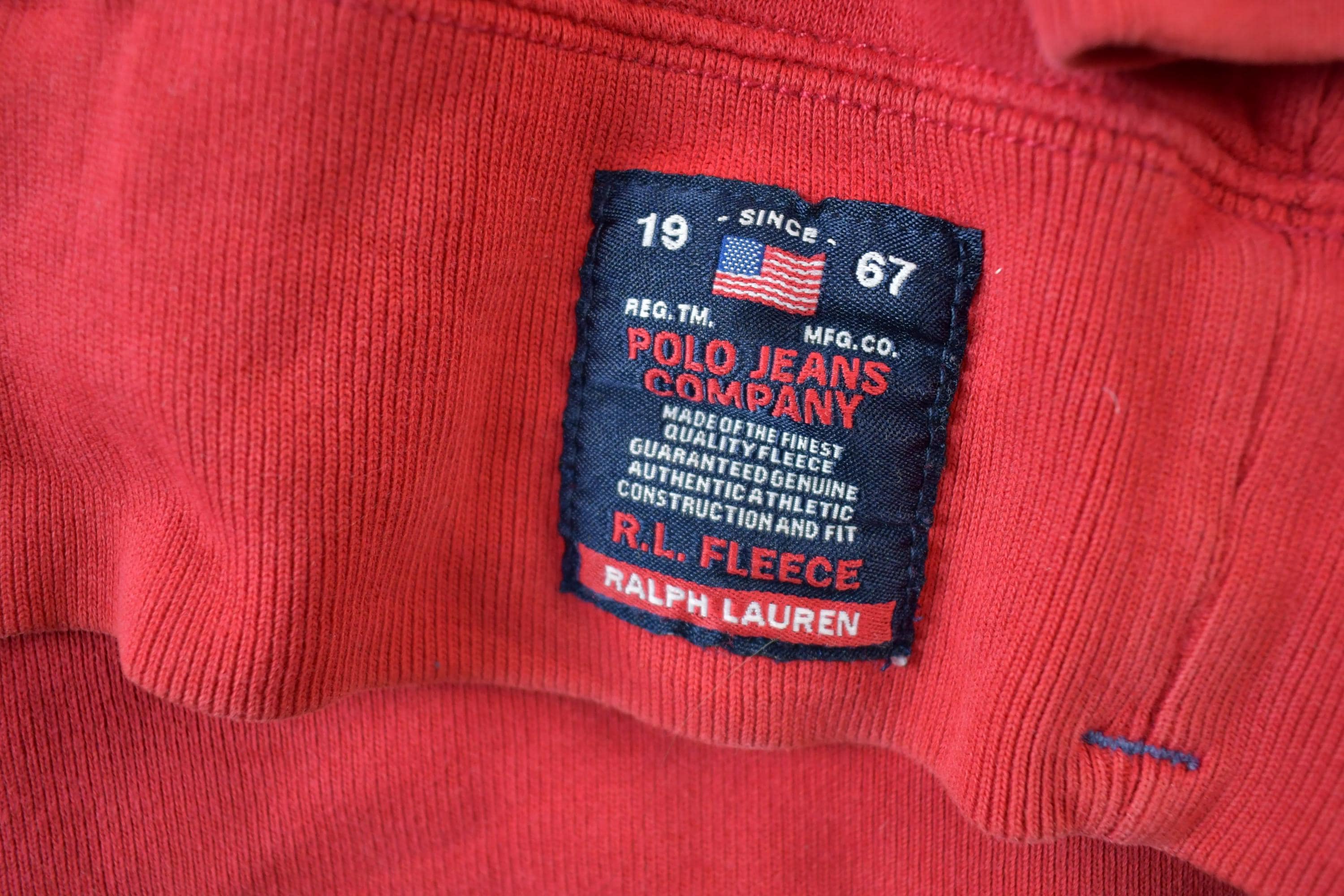 Vintage 1990s Ralph Lauren Polo Jeans Company RL Fleece Hoodie Sweatshirt