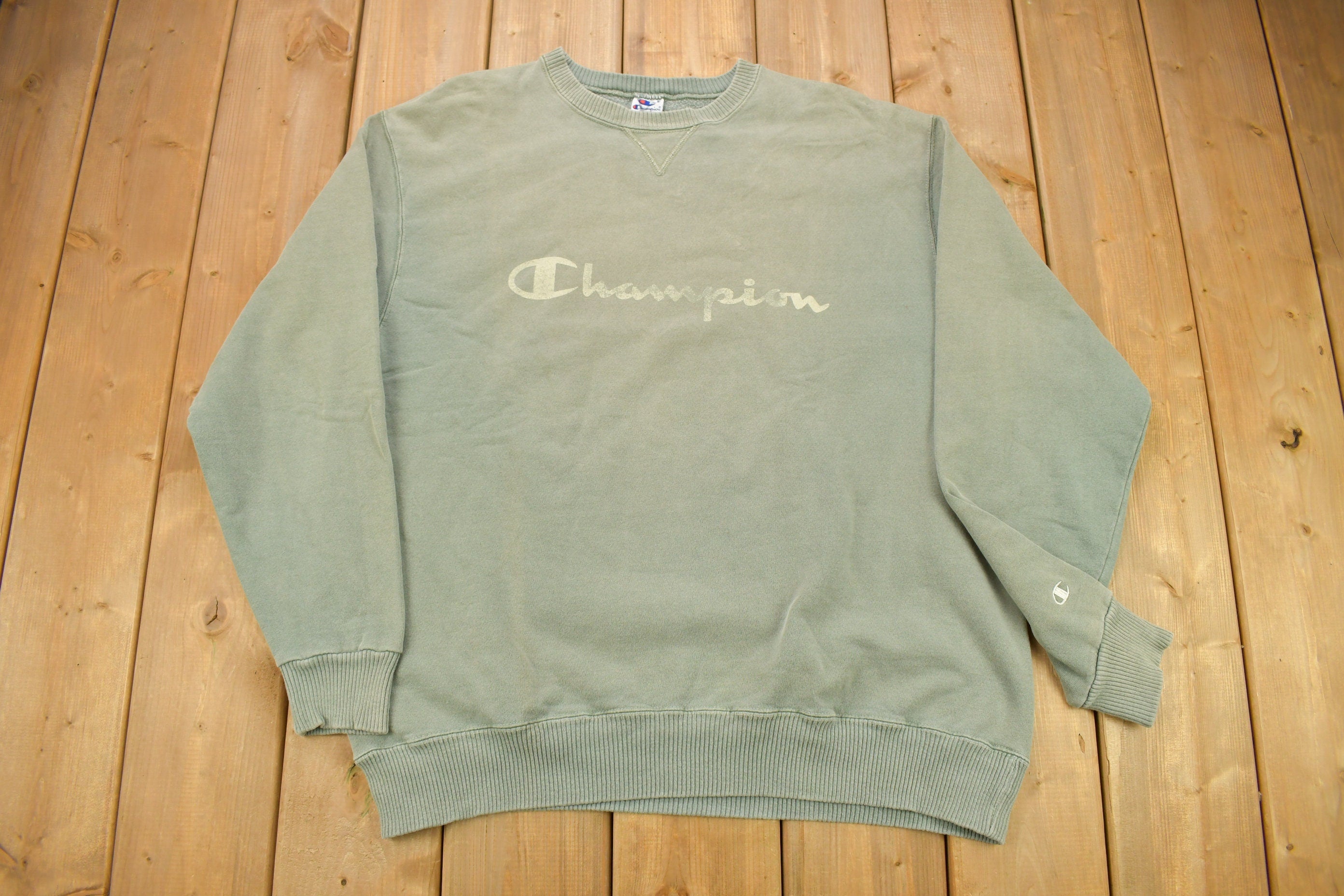 Vintage 1990s Champion Teal Crewneck Sweatshirt