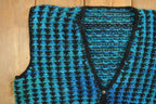 Vintage 1990s Abstract Knit Cardigan Sweater Vest