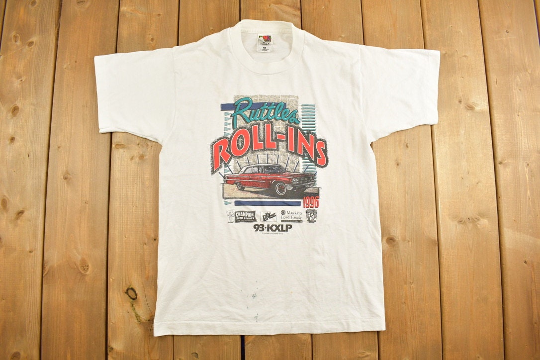 Vintage 1996 Ruttles Roll-Ins Car Graphic T-Shirt