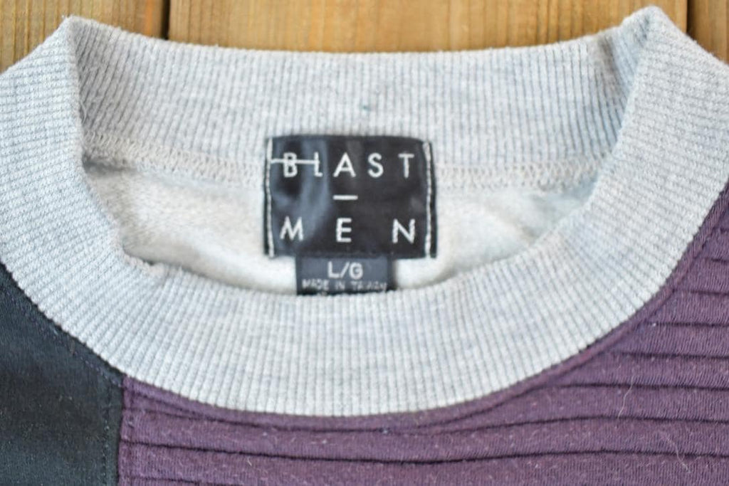 Vintage 1990s Blast Men Colour Block Crewneck Sweatshirt T Shirt