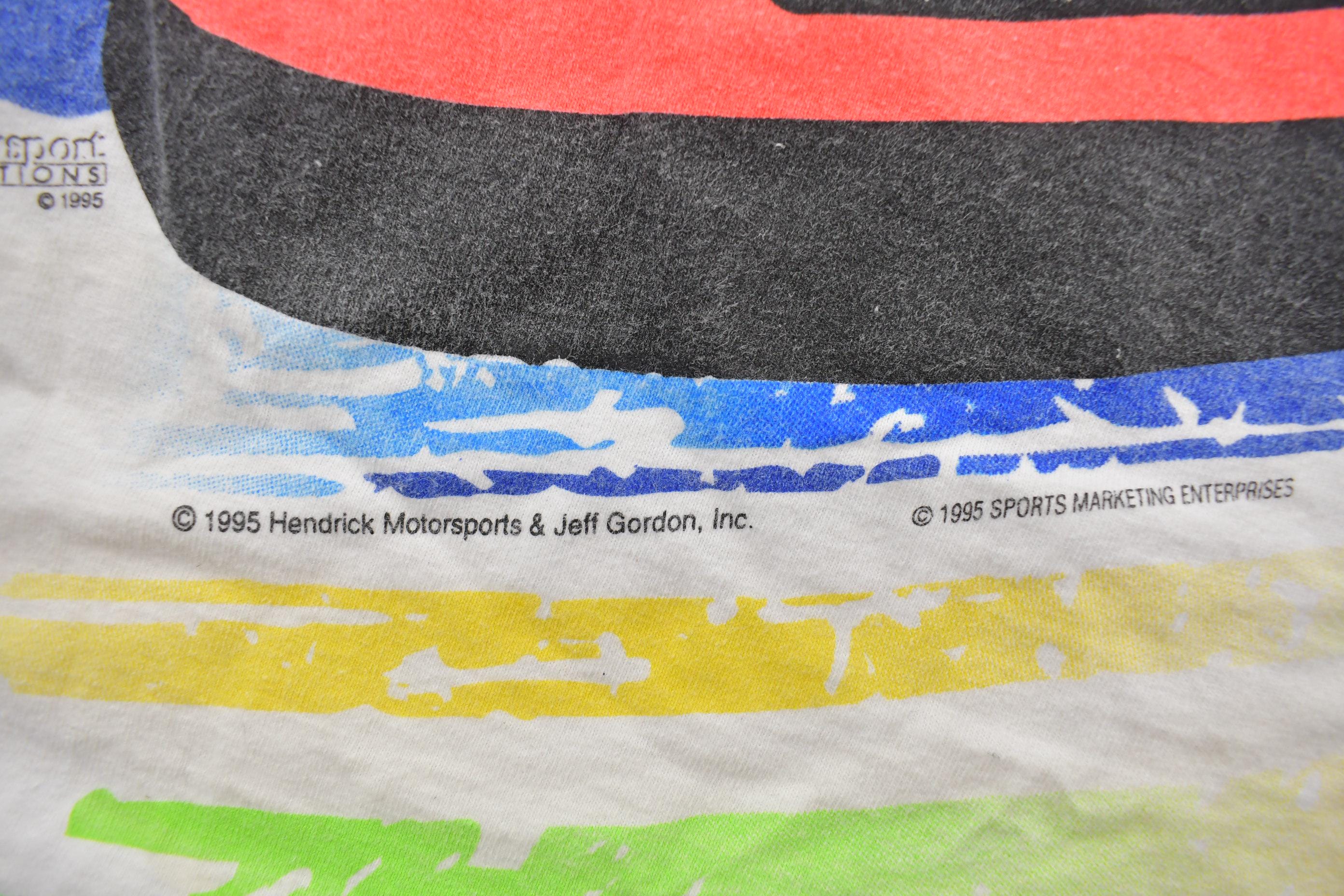 Vintage 1995 Jeff Gordon All Over Print NASCAR Racing T-Shirt