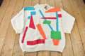Vintage 1990s Deadstock Shadows Abstract Pattern Knit Mock Neck Sweater Size 40