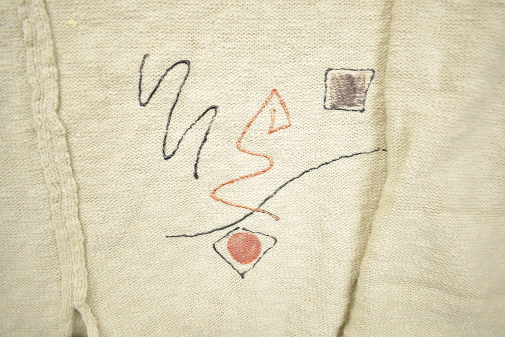 Vintage 1980s Abstract Design Toggle Button Cardigan Sweater