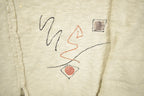 Vintage 1980s Abstract Design Toggle Button Cardigan Sweater