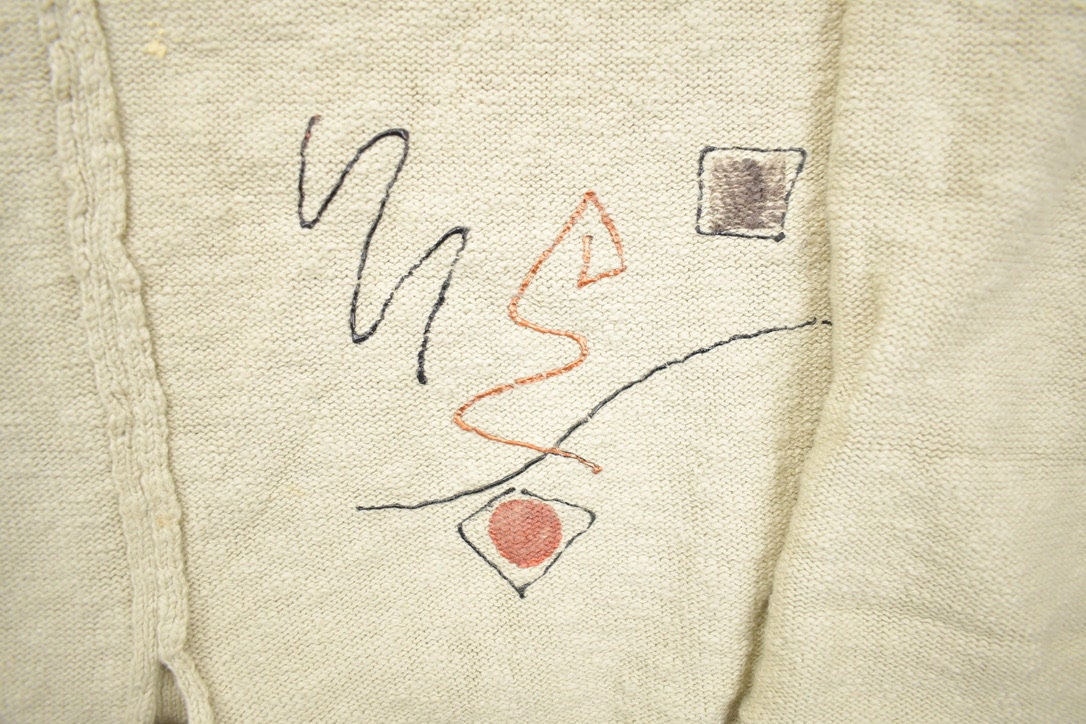 Vintage 1980s Abstract Design Toggle Button Cardigan Sweater
