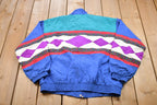 Vintage 1990s Lavon Graphic Abstract Pattern Windbreaker Jacket
