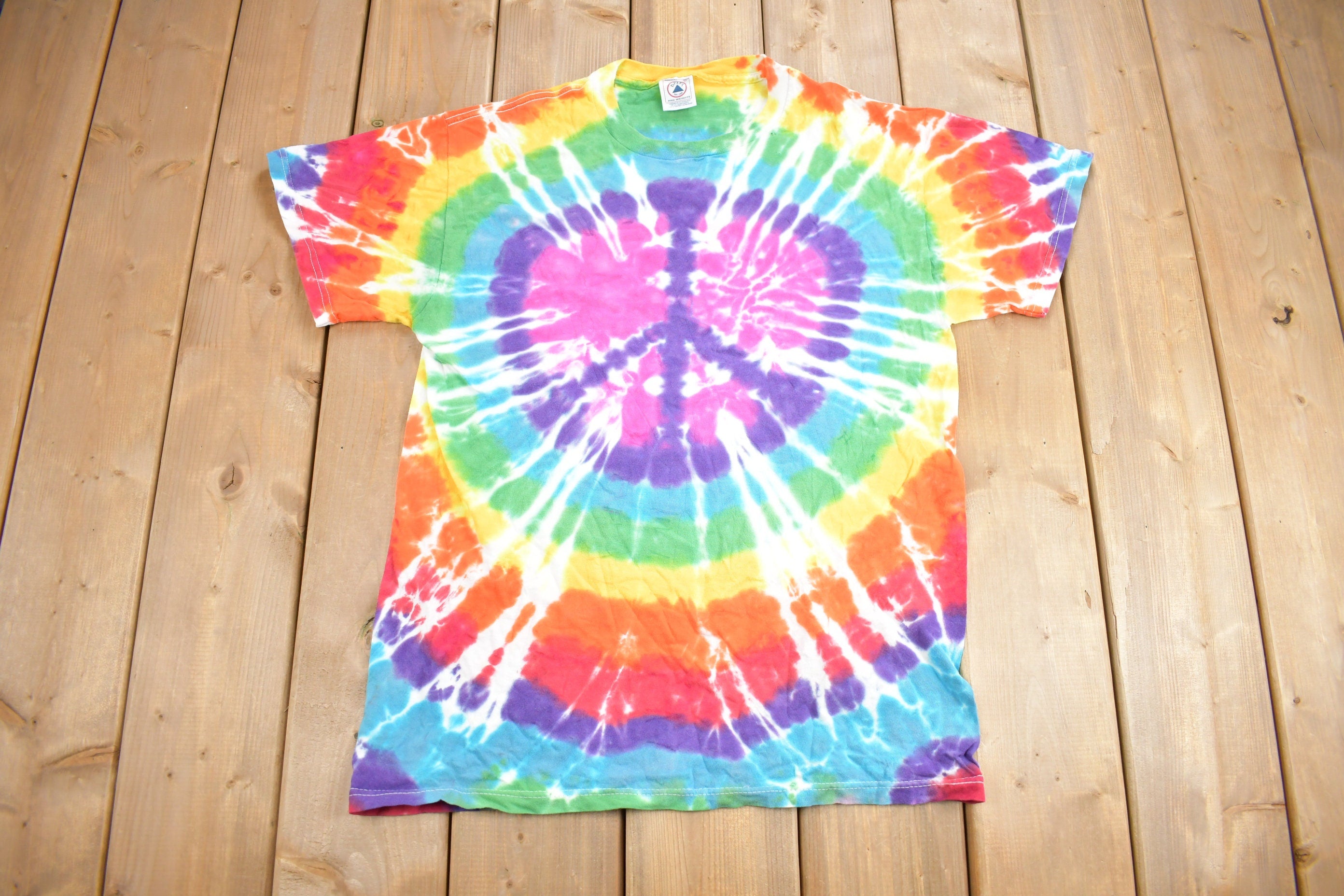 Vintage 1990s Delta Tie Dye Peace T-Shirt