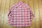 Vintage 1970s Fruit Of The Loom Flannel Button Up Shirt Men's Medium