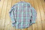 Vintage 1990s Dakota Plaid Button Up Flannel Shirt /