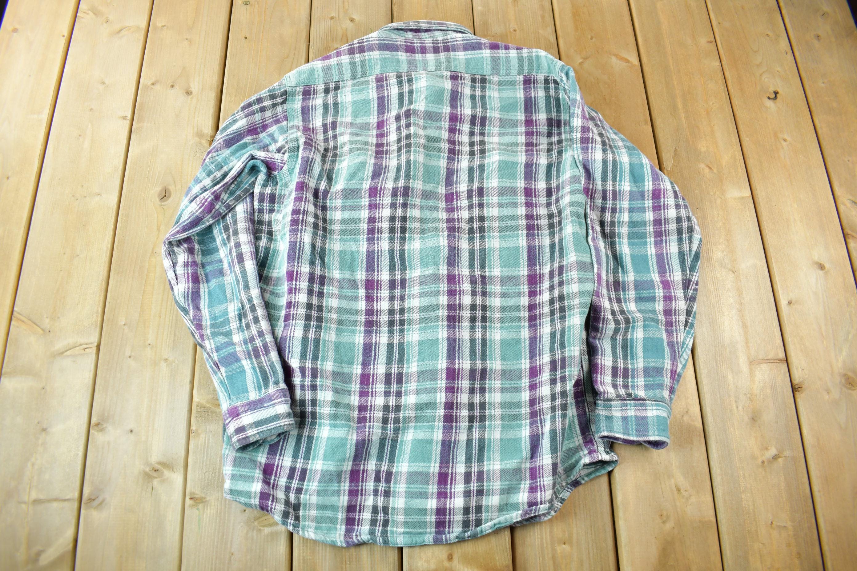 Vintage 1990s Dakota Plaid Button Up Flannel Shirt /