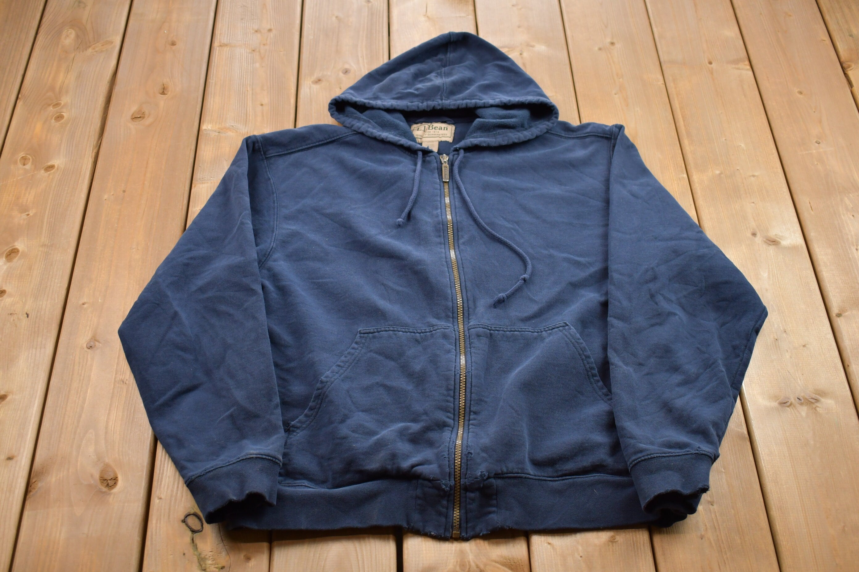 Vintage 1990s L.L. Bean Blank Zip Up Hoodie