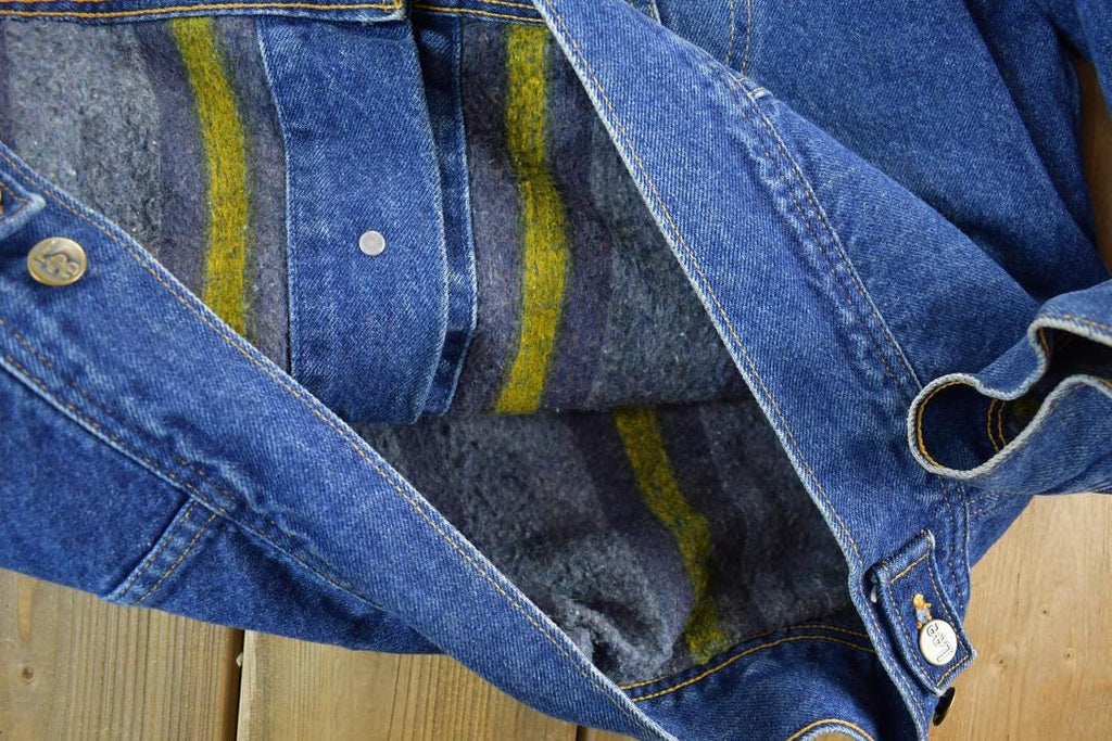 Vintage 1970s Lee Storm Riders Lined Jean Jacket