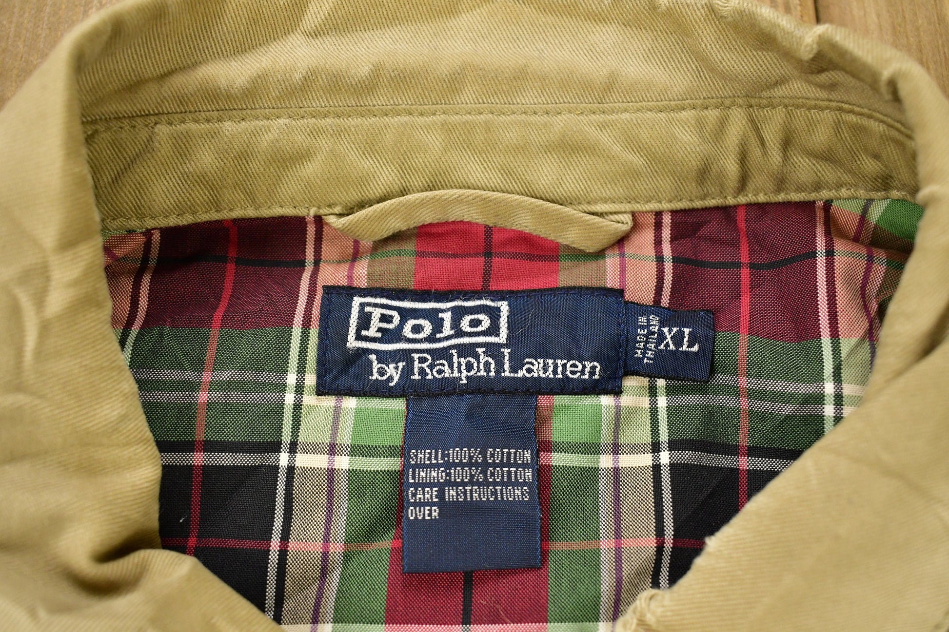 Vintage 1990s Polo Ralph Lauren Plaid Lined Harrington Windbreaker Jacket