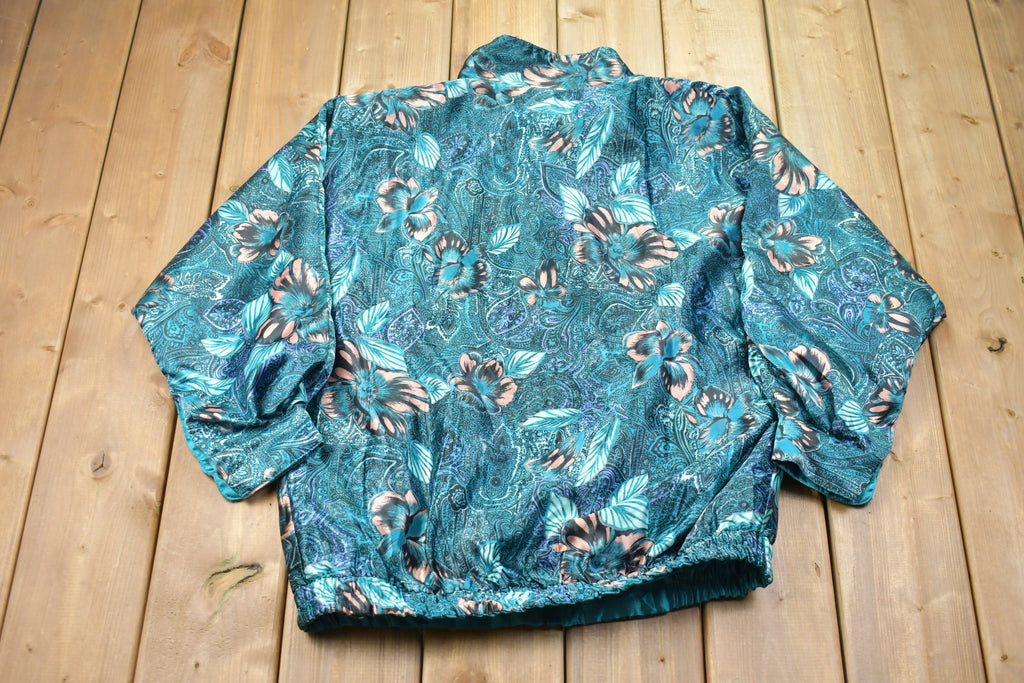 Vintage 1990s Floral All Over Print Reversible Windbreaker Jacket